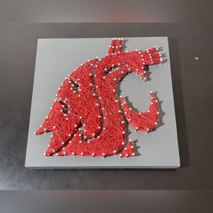 Washington State Cougars String Nail Art